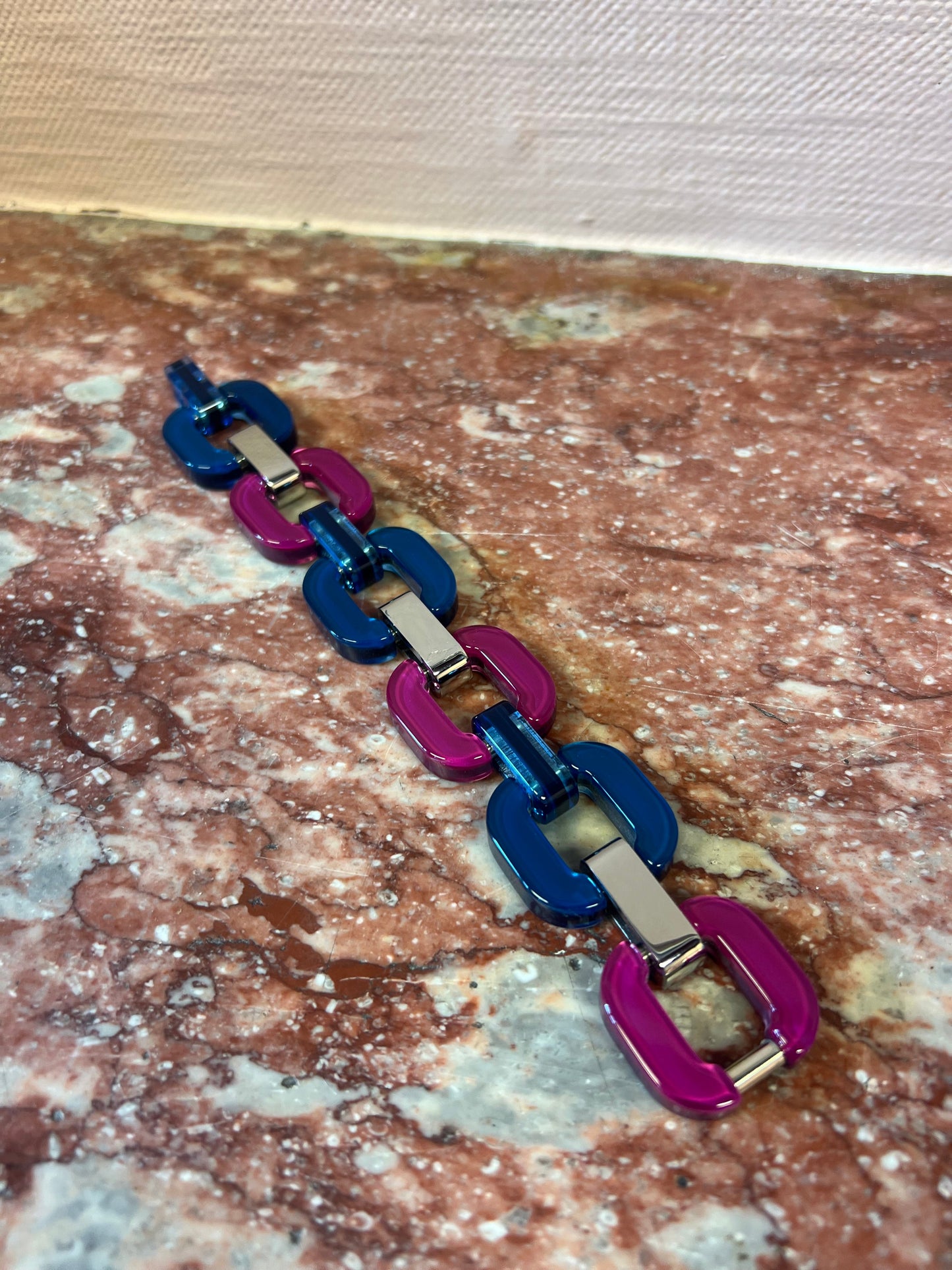 Petrol Blue and Magenta Bracelet