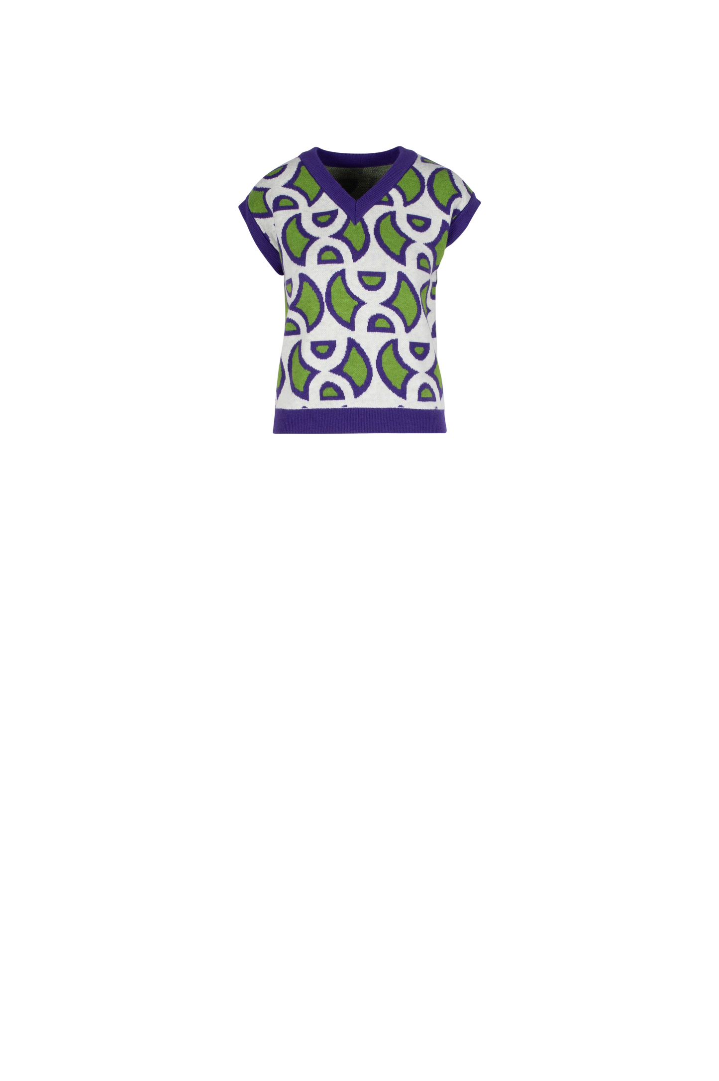 Optic Abstract Knit Short Sleeved Top