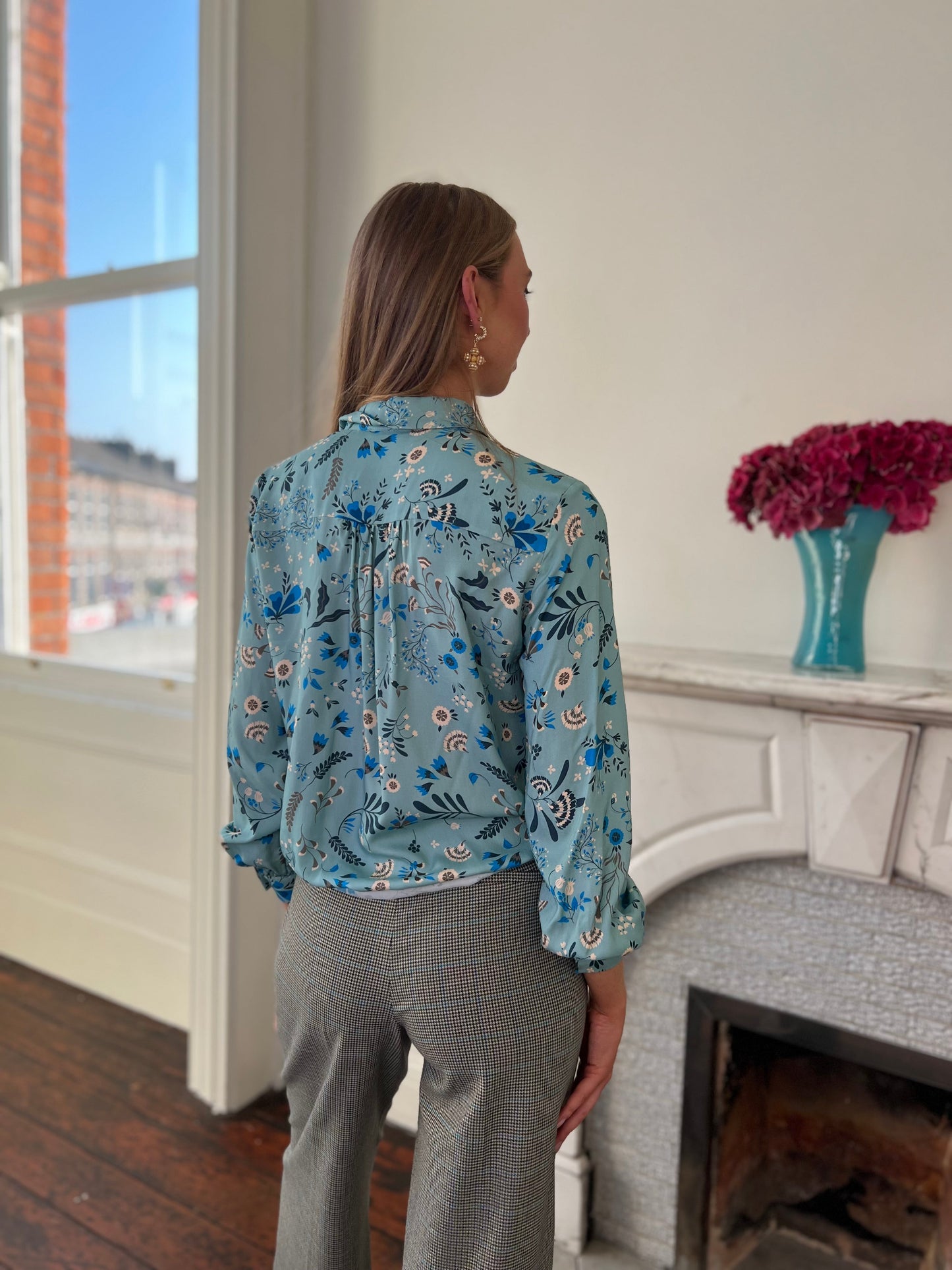 Adamo Blouse in a Seagreen Floral Print