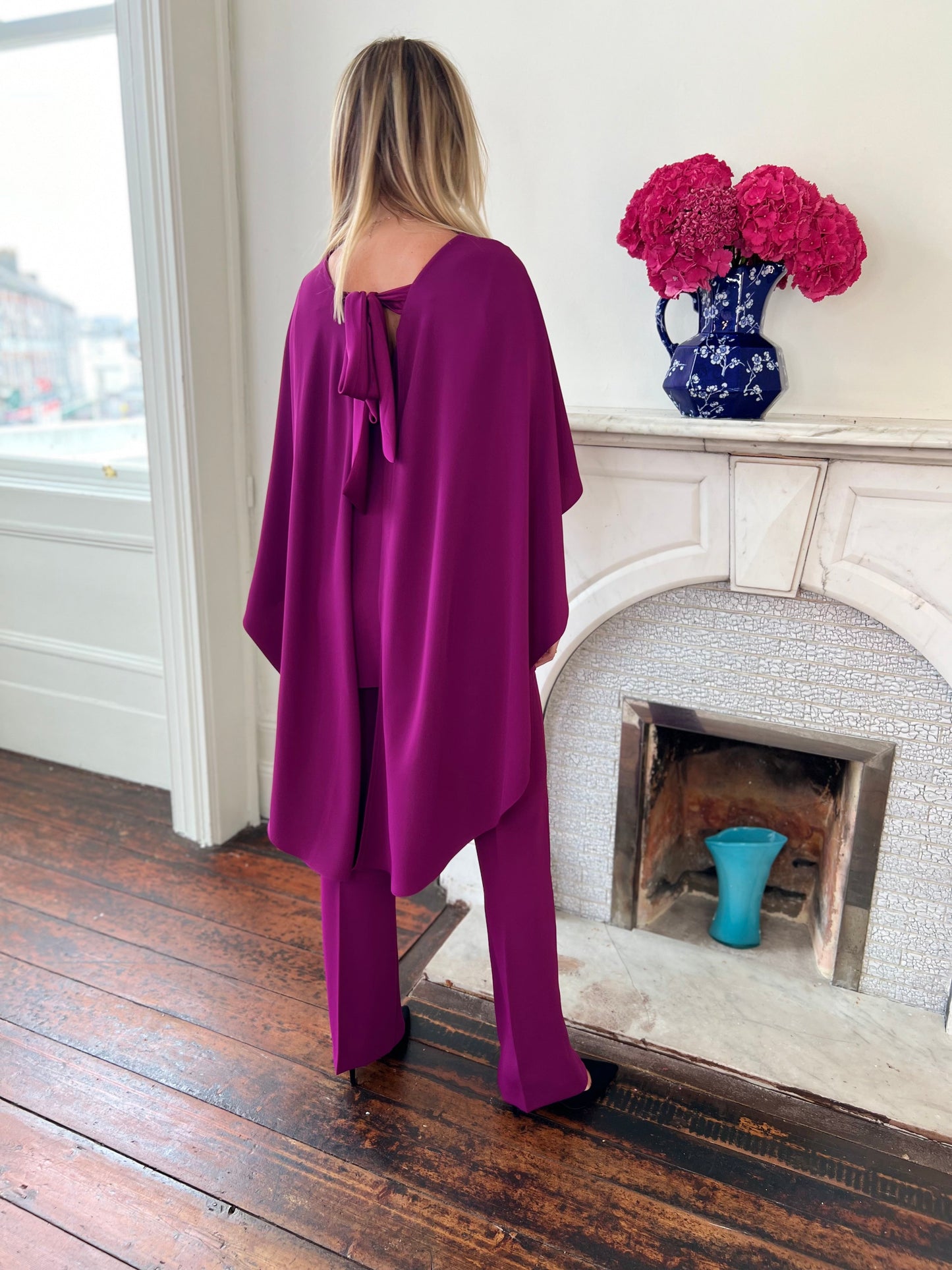 Bordeaux Top with Cape Detail