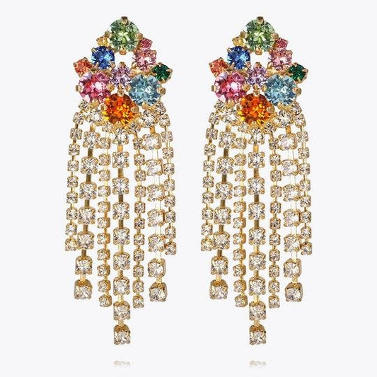 Elissa Earrings Gold Rainbow Combo