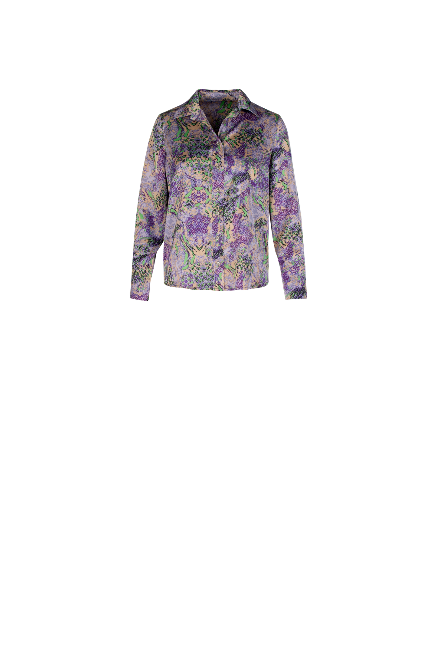 Grey and Purple Floral Printed Shirt