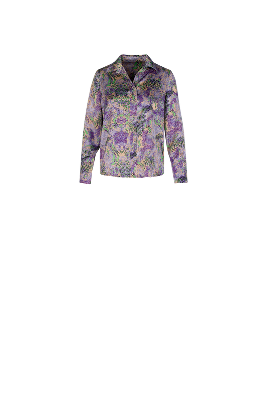 Grey and Purple Floral Printed Shirt