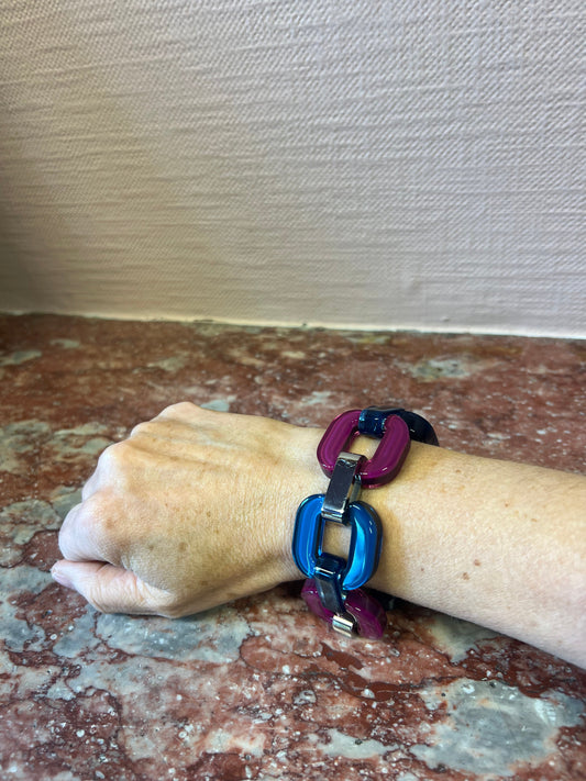 Petrol Blue and Magenta Bracelet