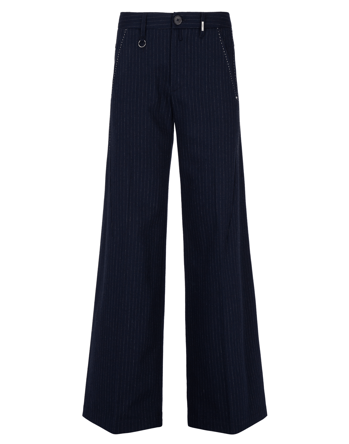 ARRIVAL Wide Leg Pants in Navy Blue Pinstripe