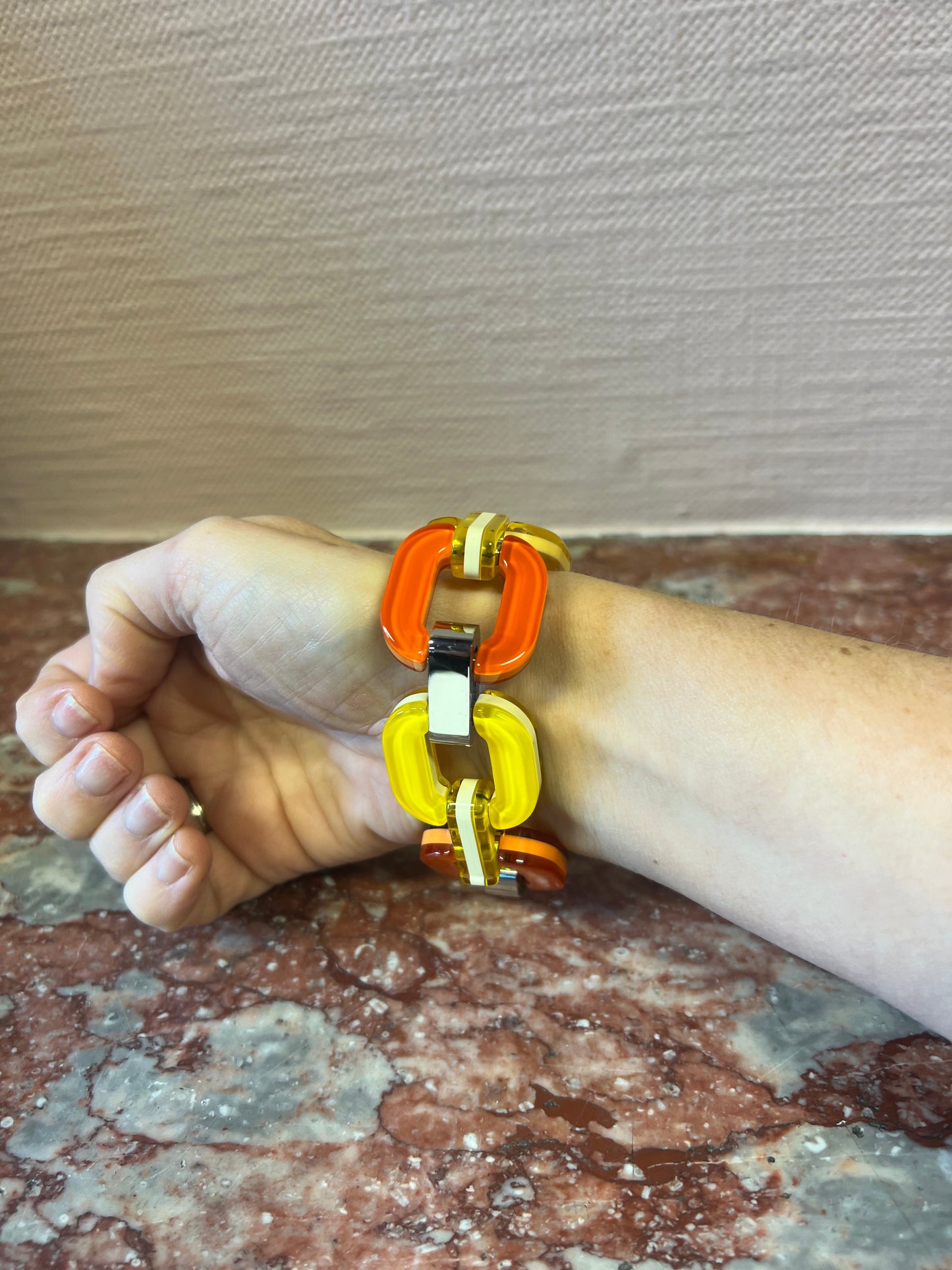 Yellow ,Orange and Pink Bracelet