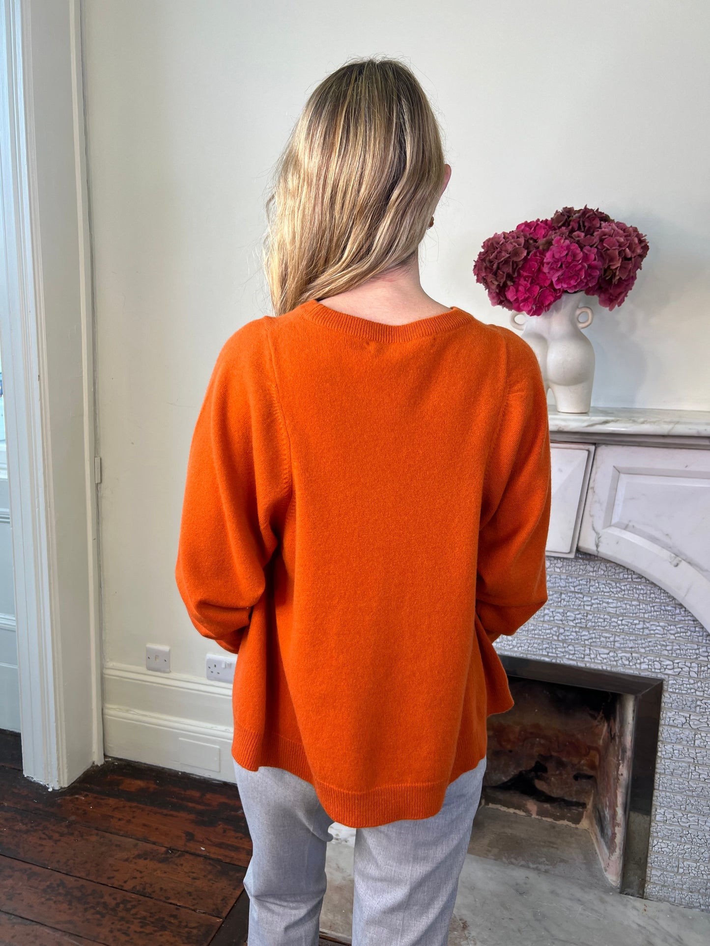 Amira Flared Cashmere Sweater in Marmalade