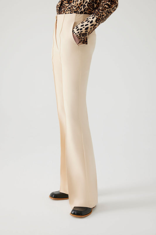 Alvia Rich Cream Tailored Straight Leg Trousers