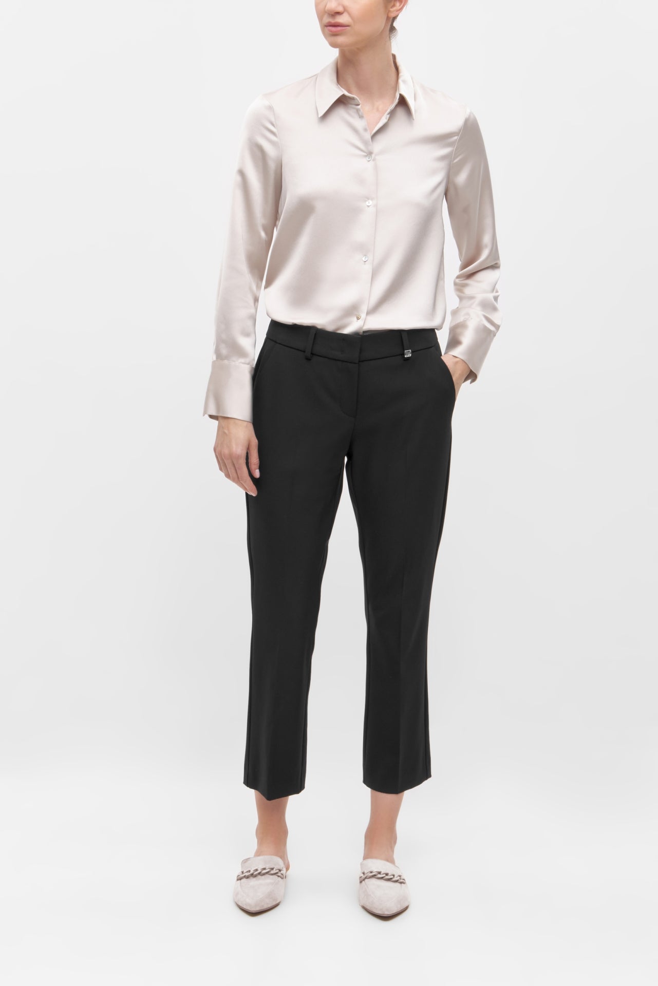 Dora Crop 7/8 Formal Trousers in Navy and Black