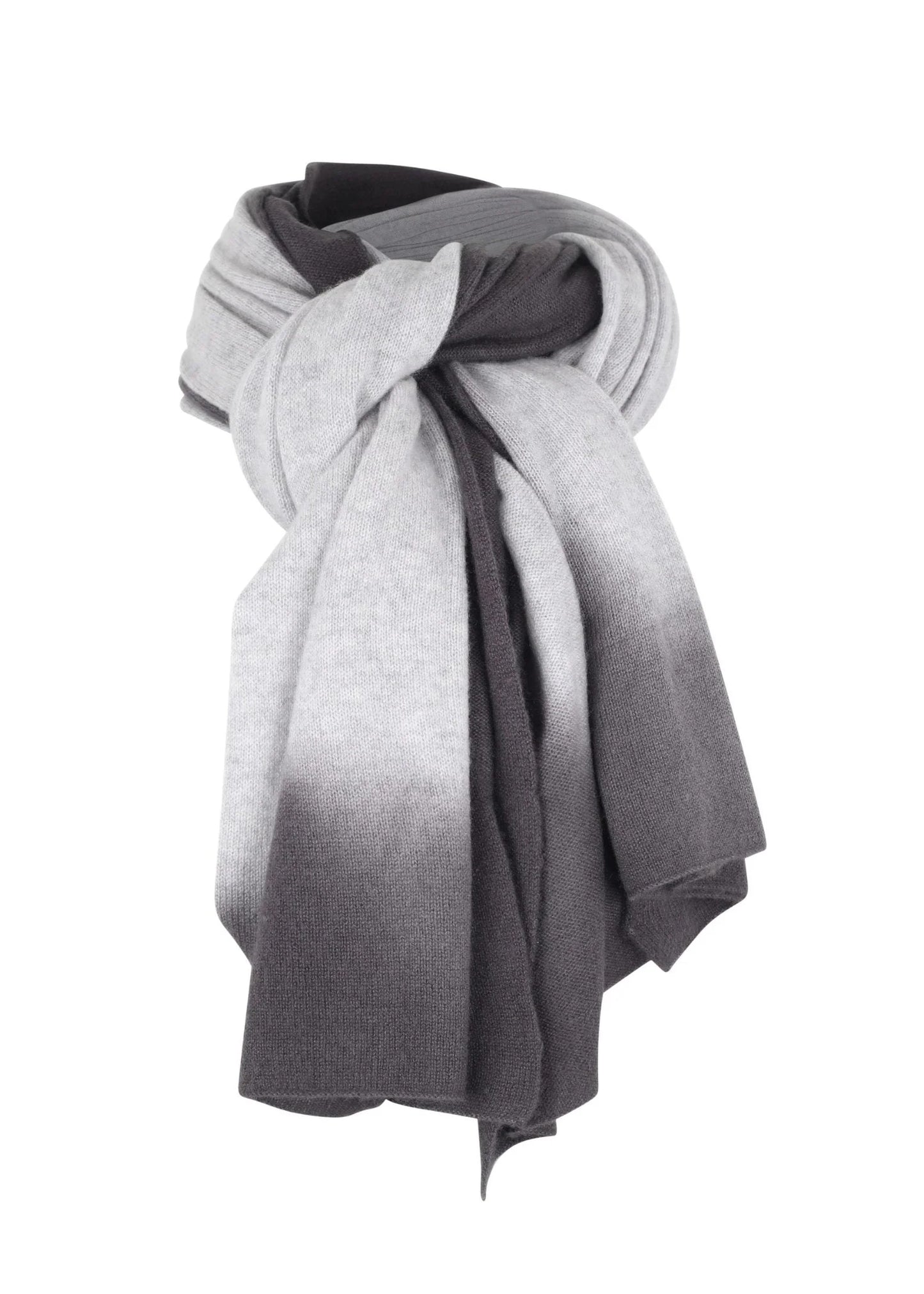 Orla Cashmere Scarf In Sanderling / Umber Ombre