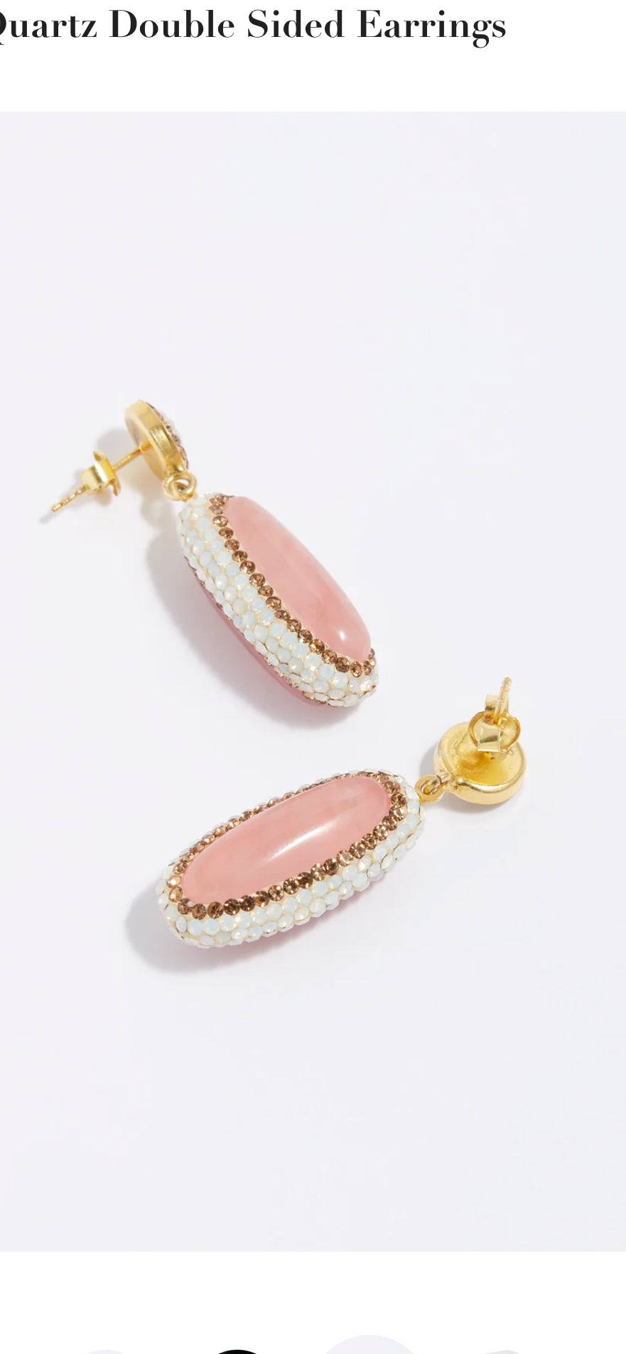 Rose Quartz Double Sided Earring