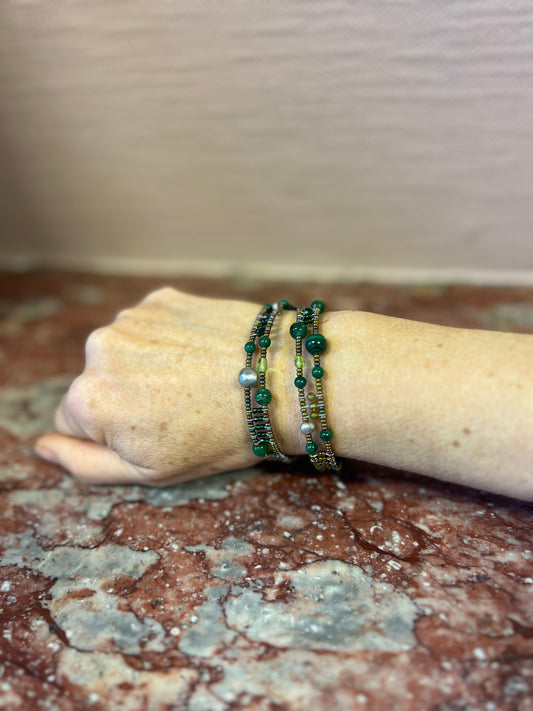 Shinju Boa Green Bracelet