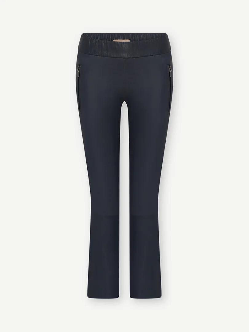 Doa 7/8 Flared Leg Leather Trousers Available in 3 Colours Midnight,Chocolate and Black