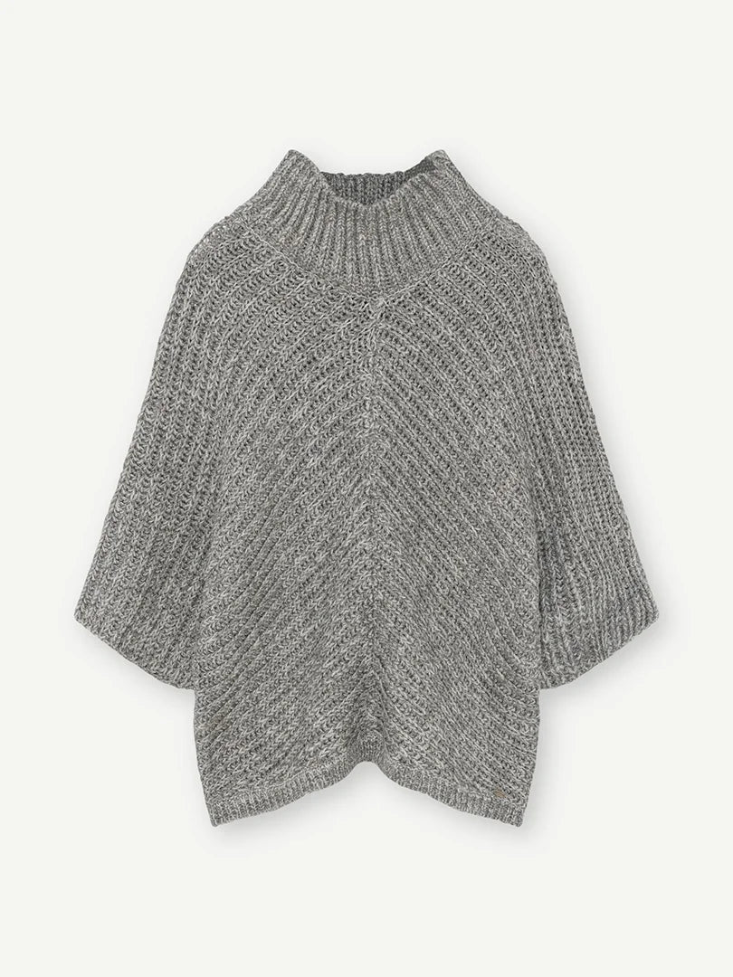 Lima Roll Neck Knit Sweater in Steel