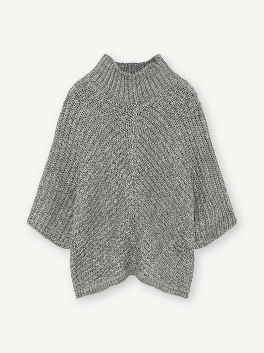 Lima Roll Neck Knit Sweater in Steel