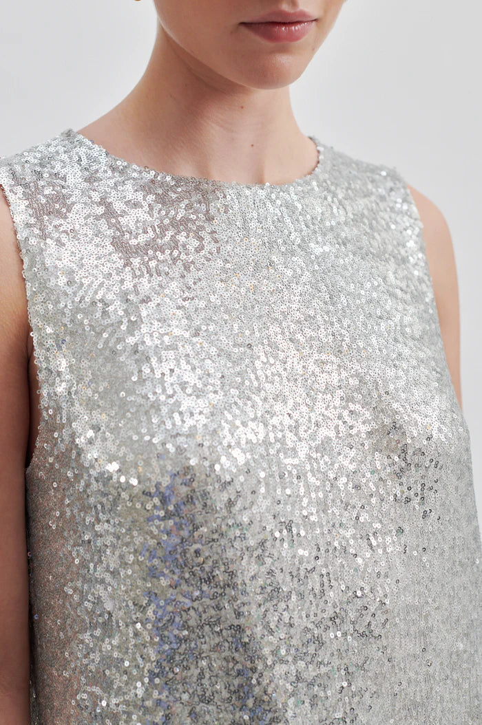 Shine Dress Silver Sequins