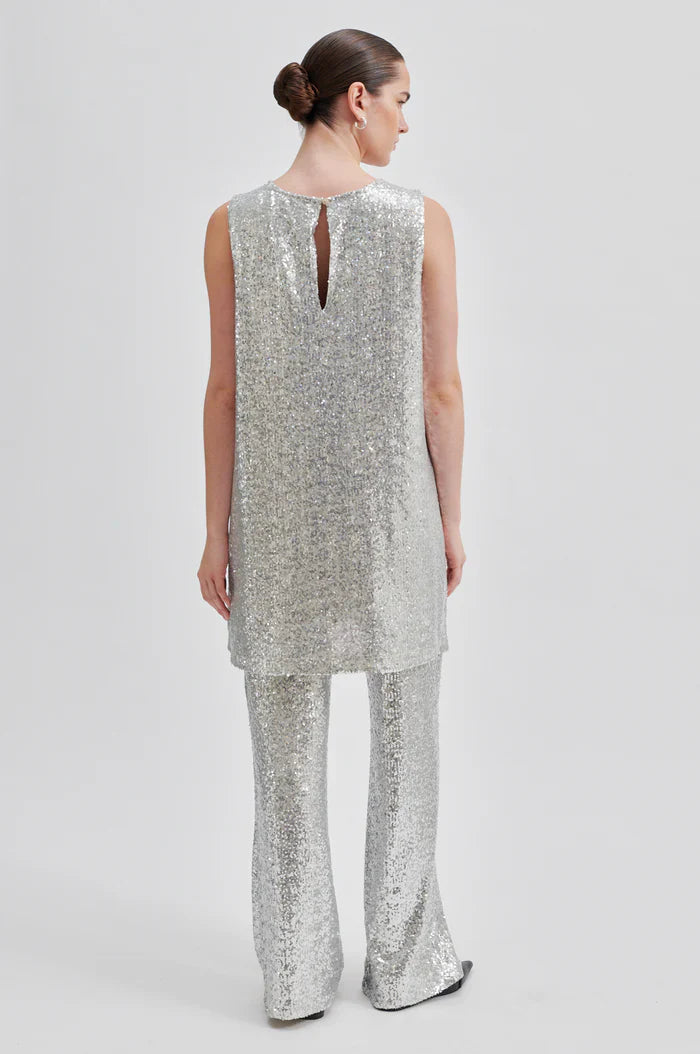 Shine Dress Silver Sequins