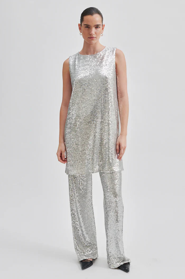 Shine Dress Silver Sequins