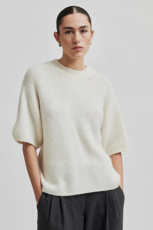 Wanda Knit O Neck Top in Dark Chalk