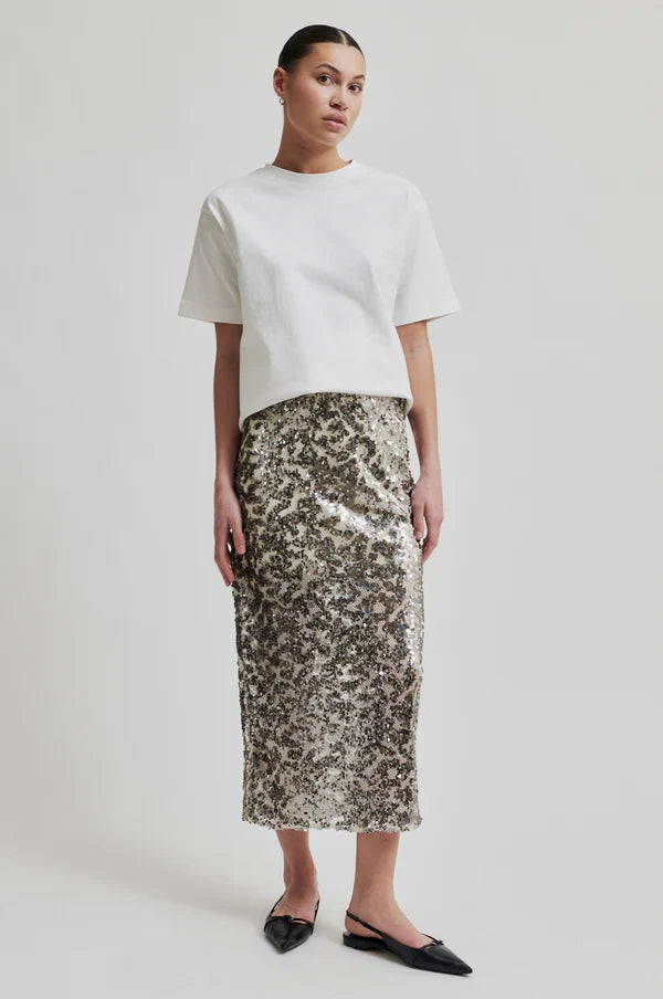 Pailey Skirt with Silver Sequins