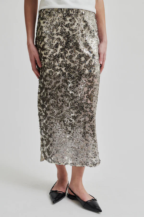 Pailey Skirt with Silver Sequins