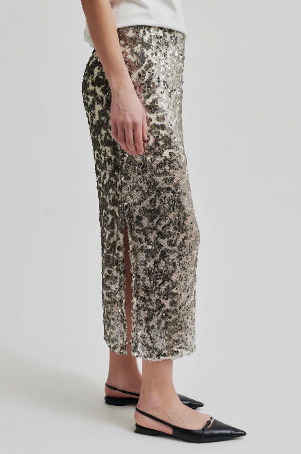 Pailey Skirt with Silver Sequins