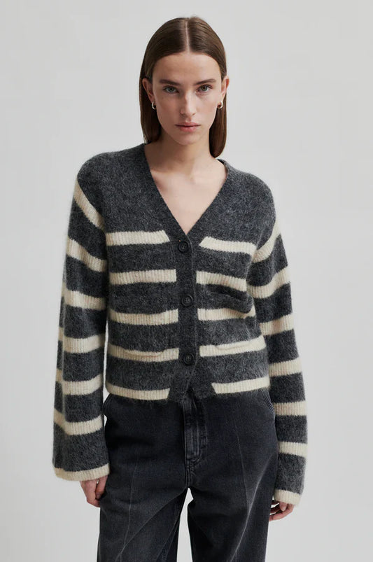 Ovalis Knit Wide Sleeve Cardigan in Volcanic Ash