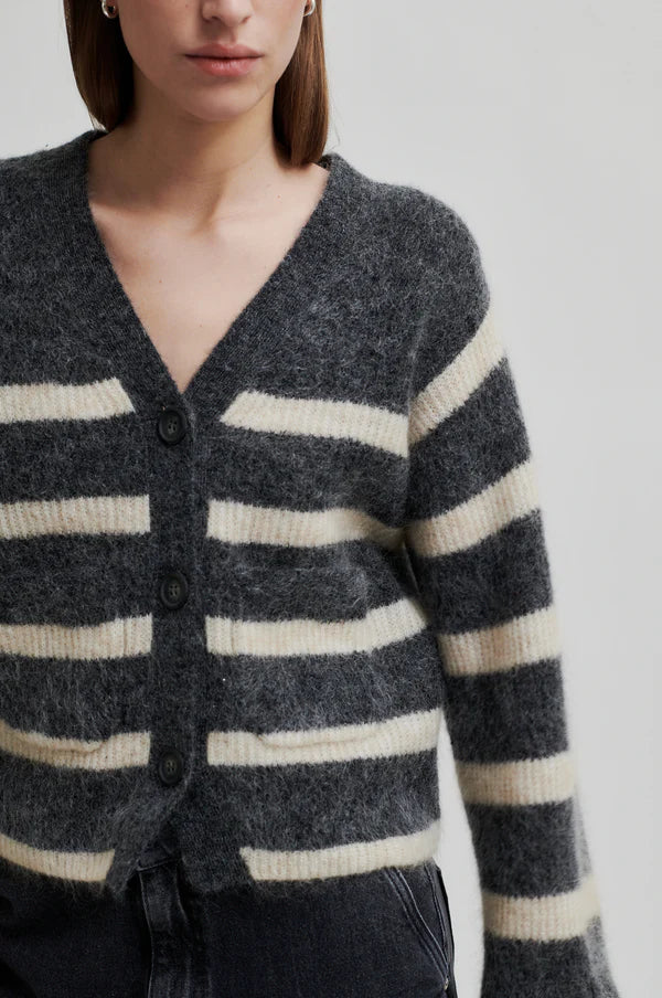 Ovalis Knit Wide Sleeve Cardigan in Volcanic Ash