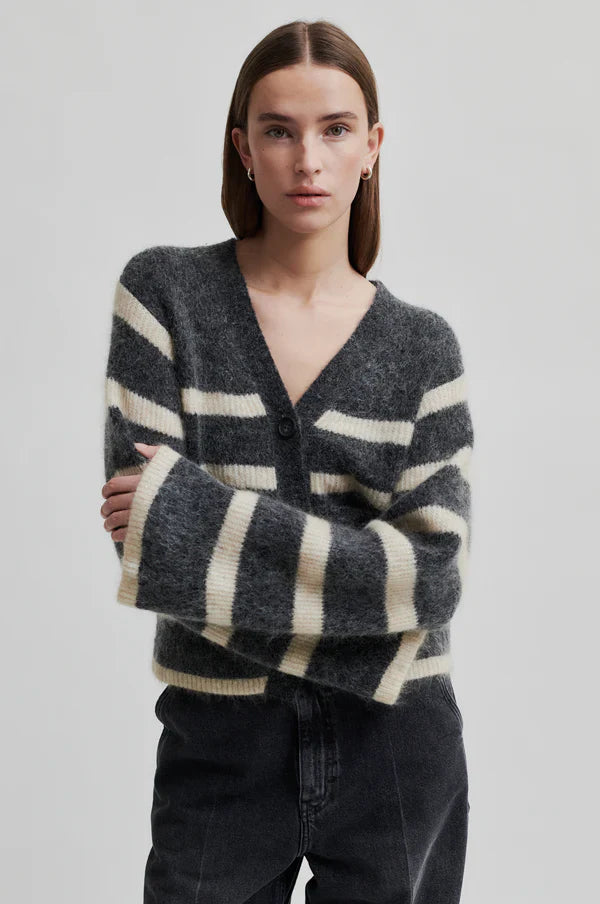 Ovalis Knit Wide Sleeve Cardigan in Volcanic Ash