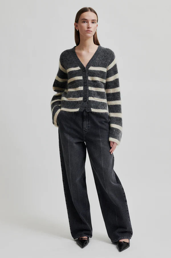 Ovalis Knit Wide Sleeve Cardigan in Volcanic Ash