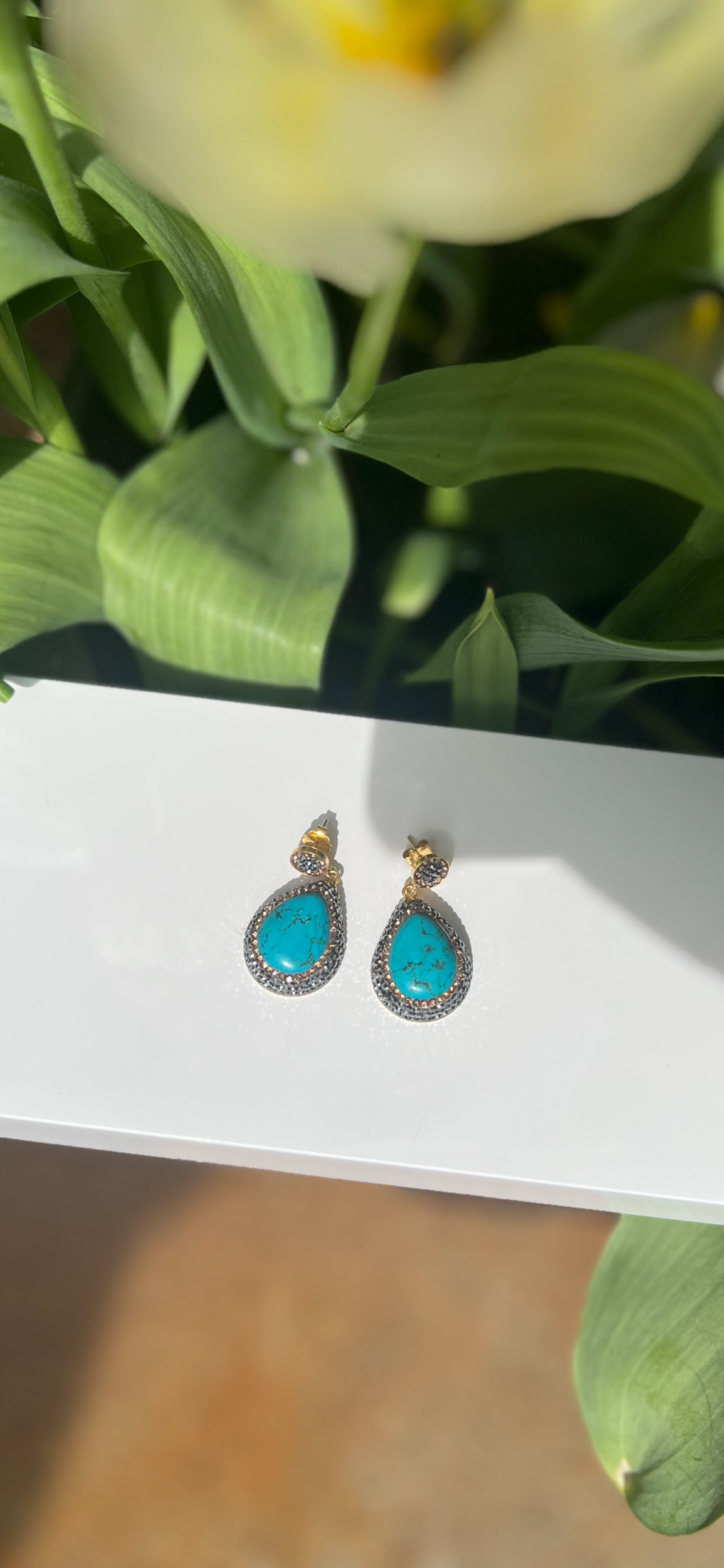 Collaboration X Kimono Turquoise Single Drop Earrings