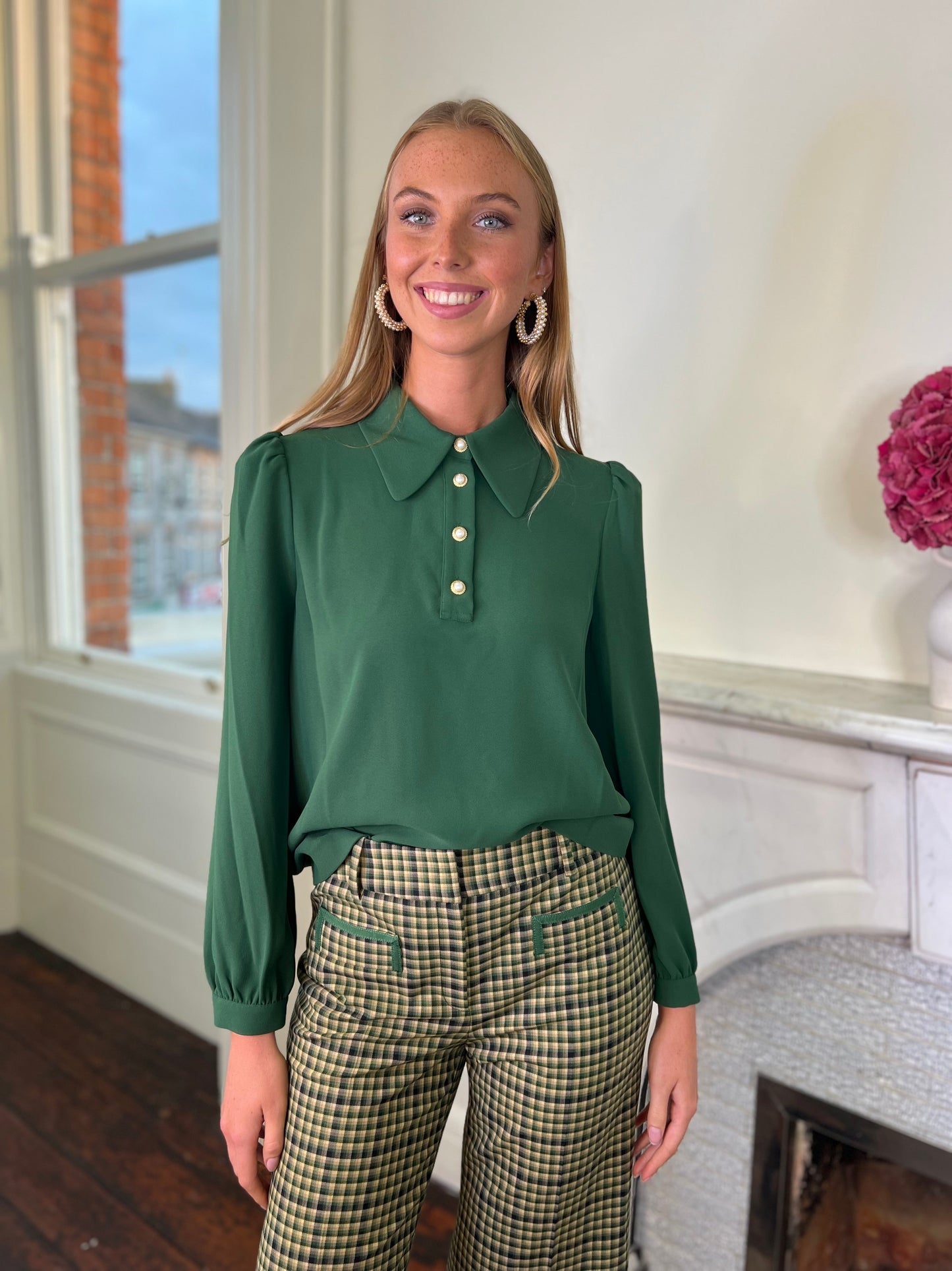 Penelope Green Tartan Pants