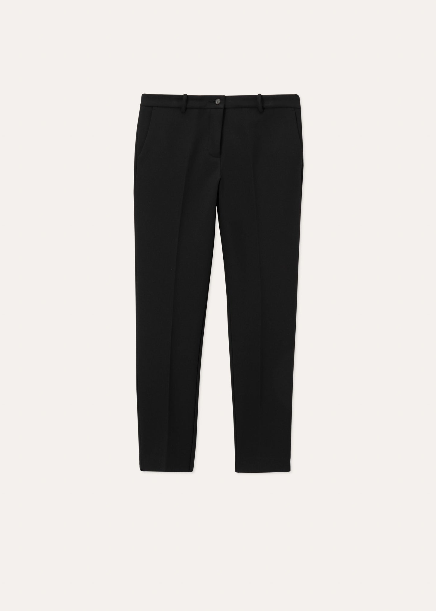 Cigarette Tuxedo Style Trousers in Black