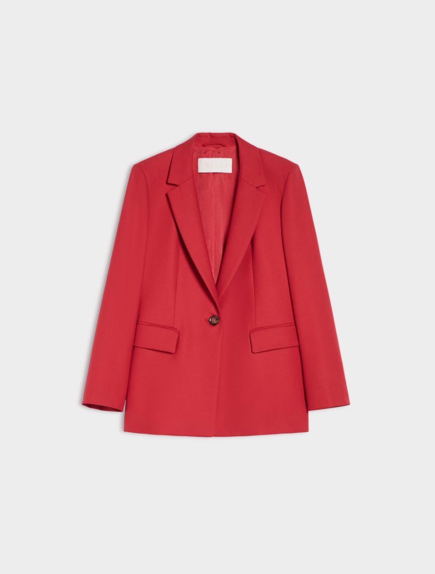 Hixie Figure Skimming Blazer in Red