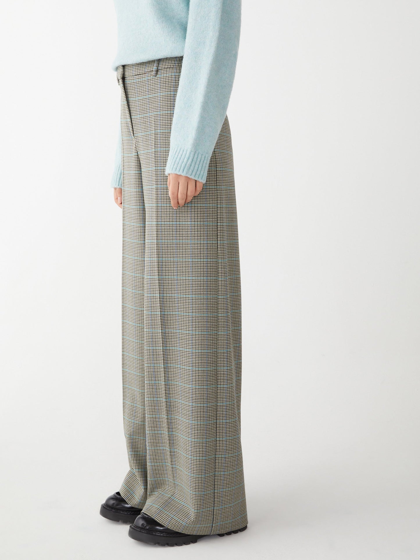 Wide Leg Trousers in Hoodstooth