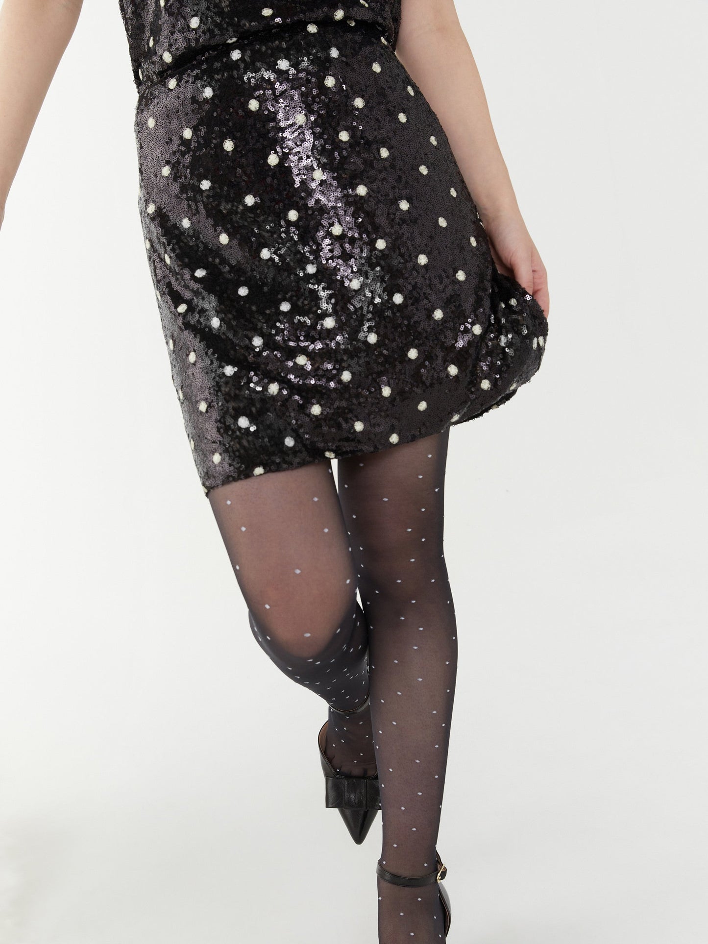 A-Line Black Sparkle Skirt