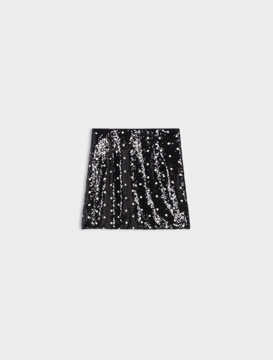 A-Line Black Sparkle Skirt