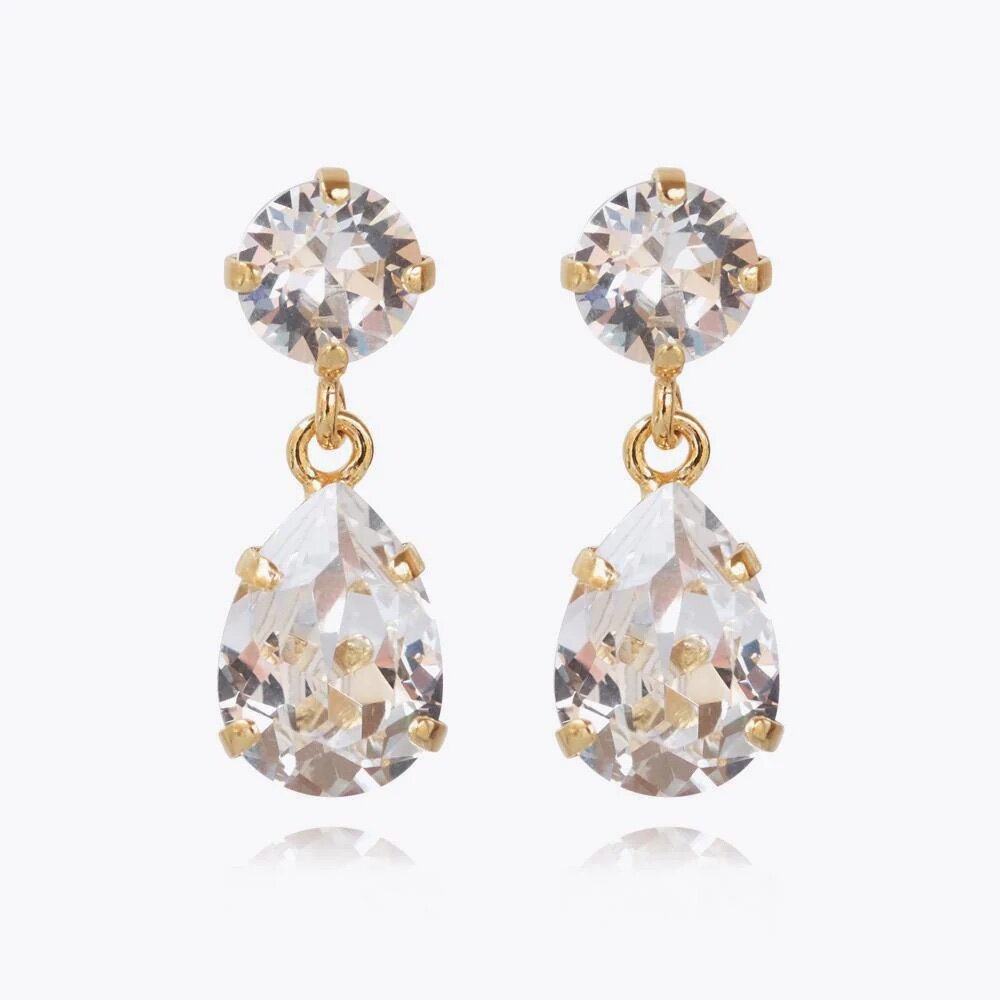 Mini Drop Earrings-Crystal