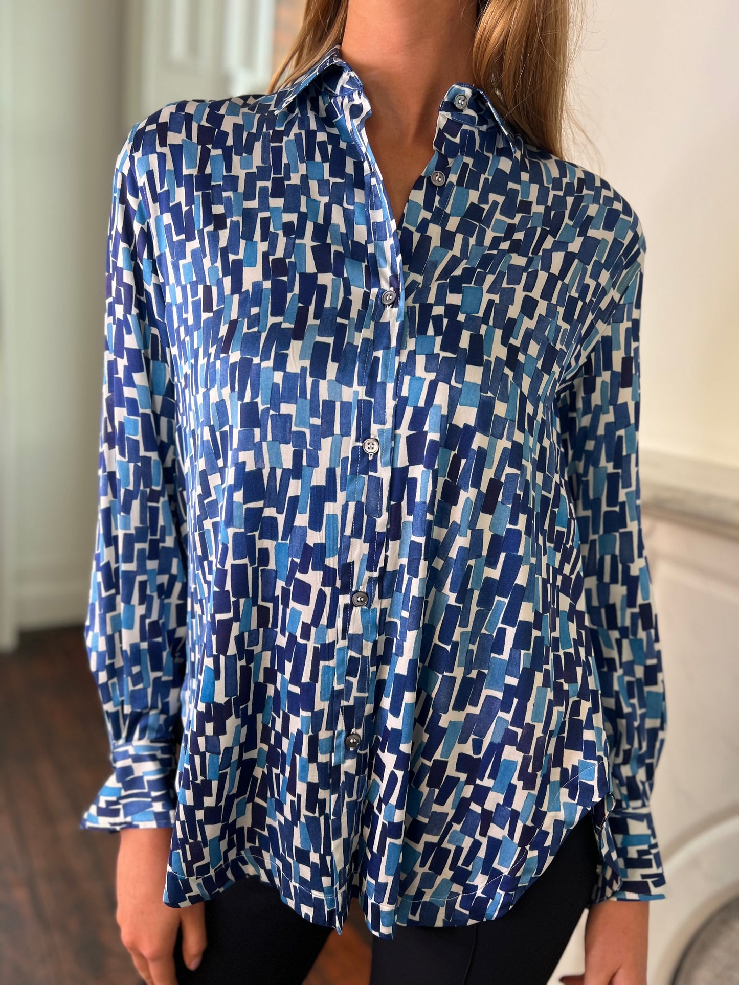 Blue Printed Shirt in a relaxed fit