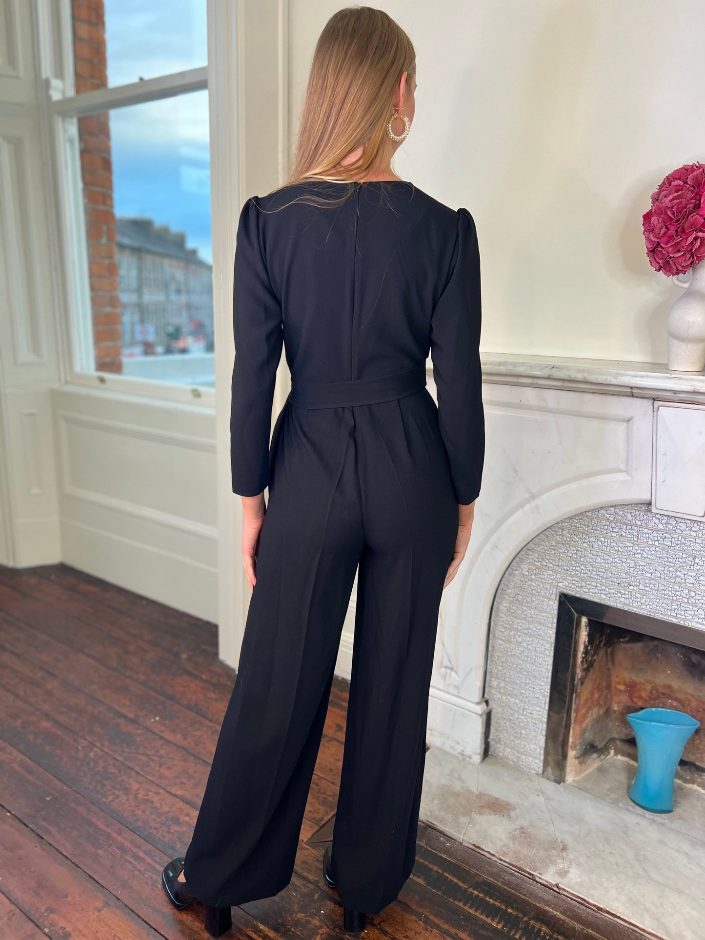 Anwen Black Jumpsuit with Long Sleeves