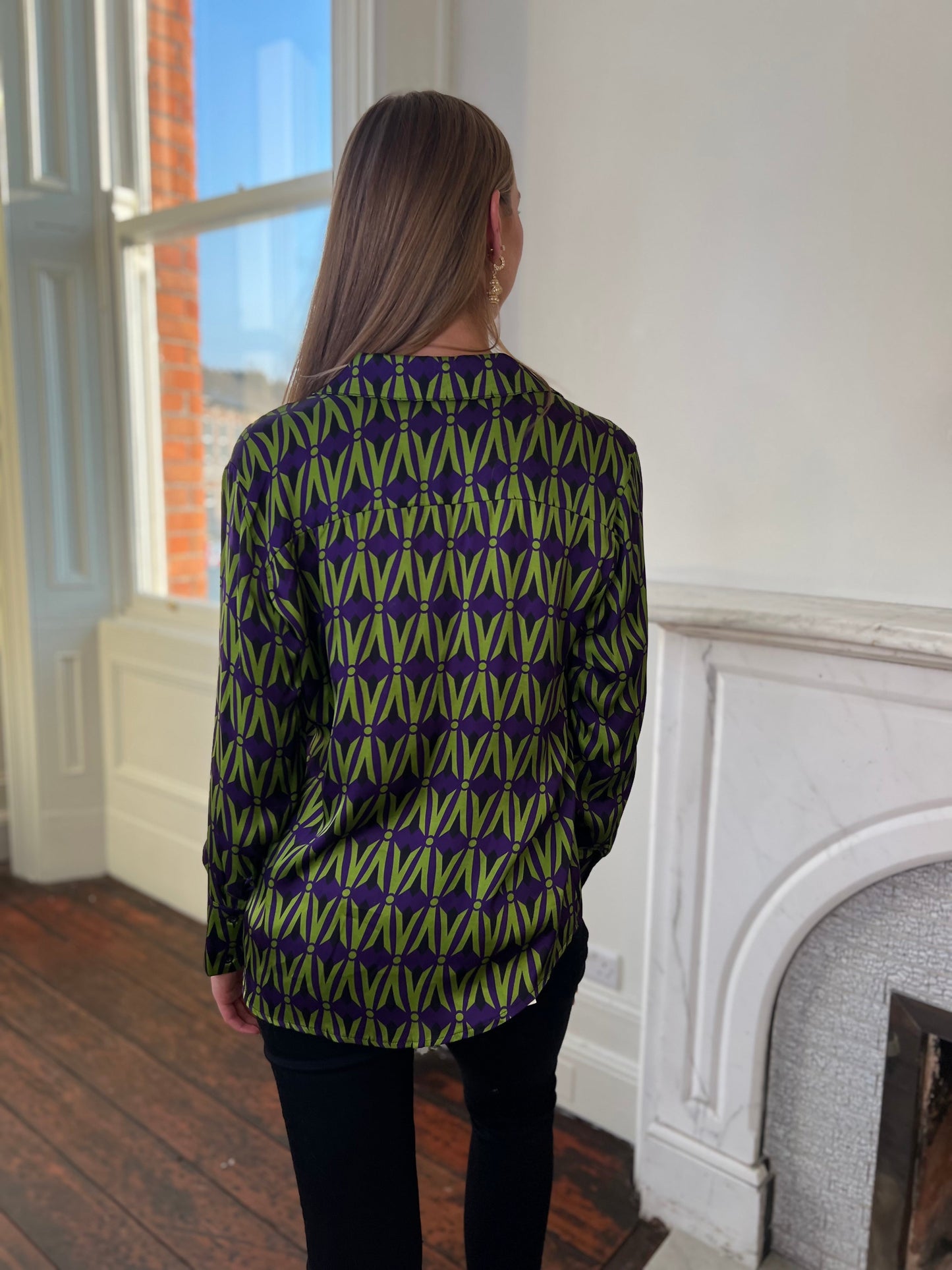 Boogie Purple and Green Printed Shirt