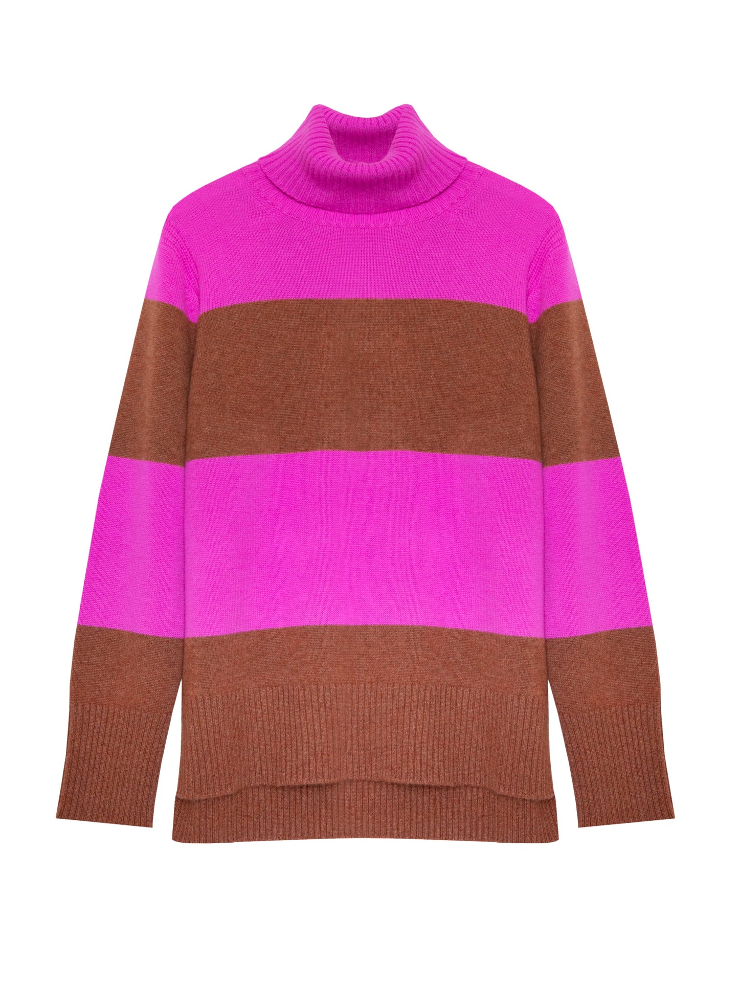 Ahana Magenta  and Rust Ribbed Polo Sweater