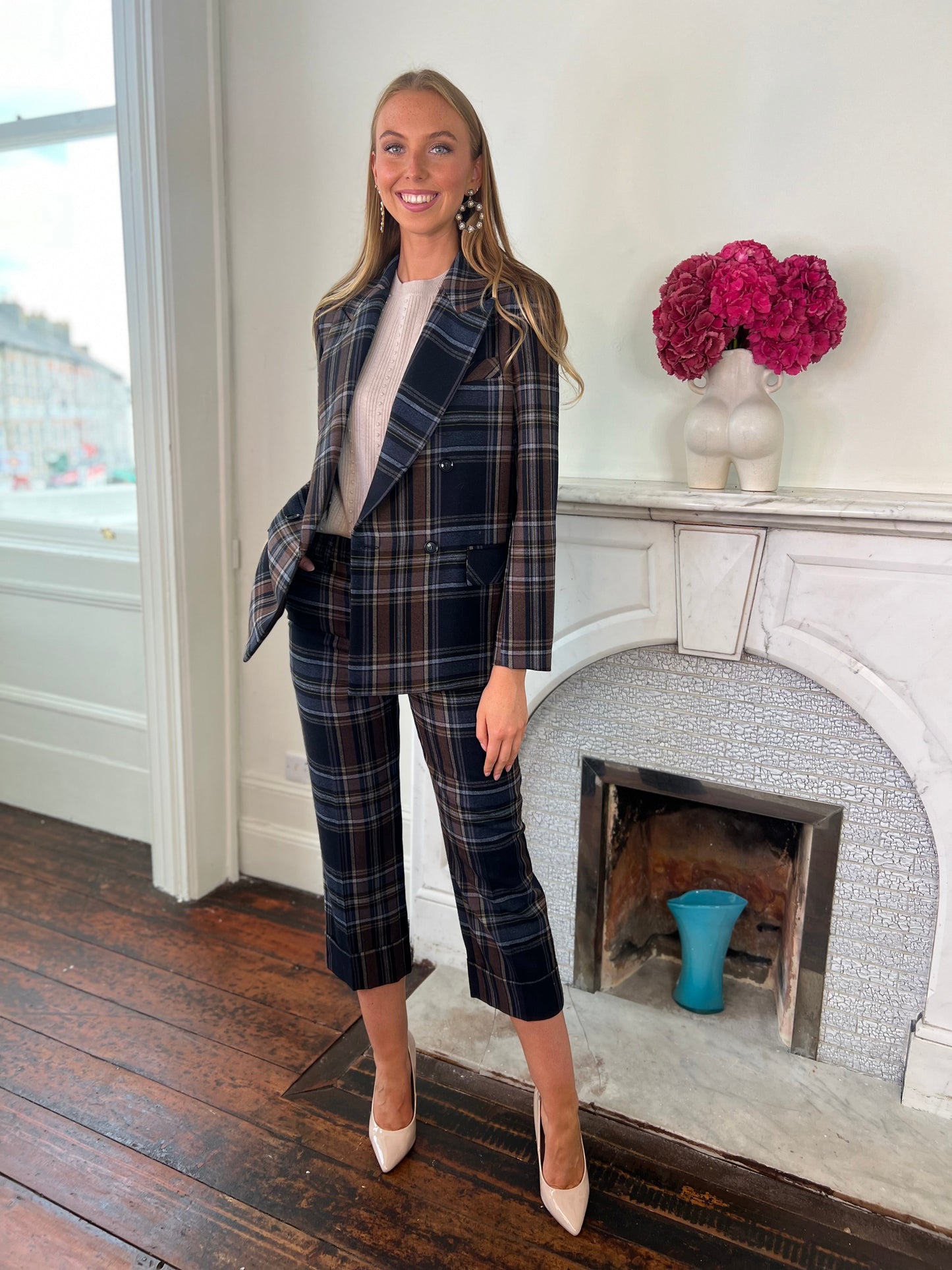 Piper Midnight Blue Tartan Trousers