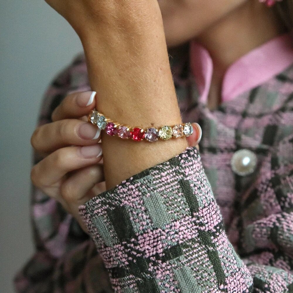 Gia Stud Bracelet-Pastel Rainbow Combo