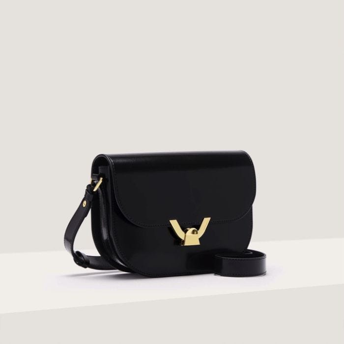 Dew Shiny Calf Small Black Bag