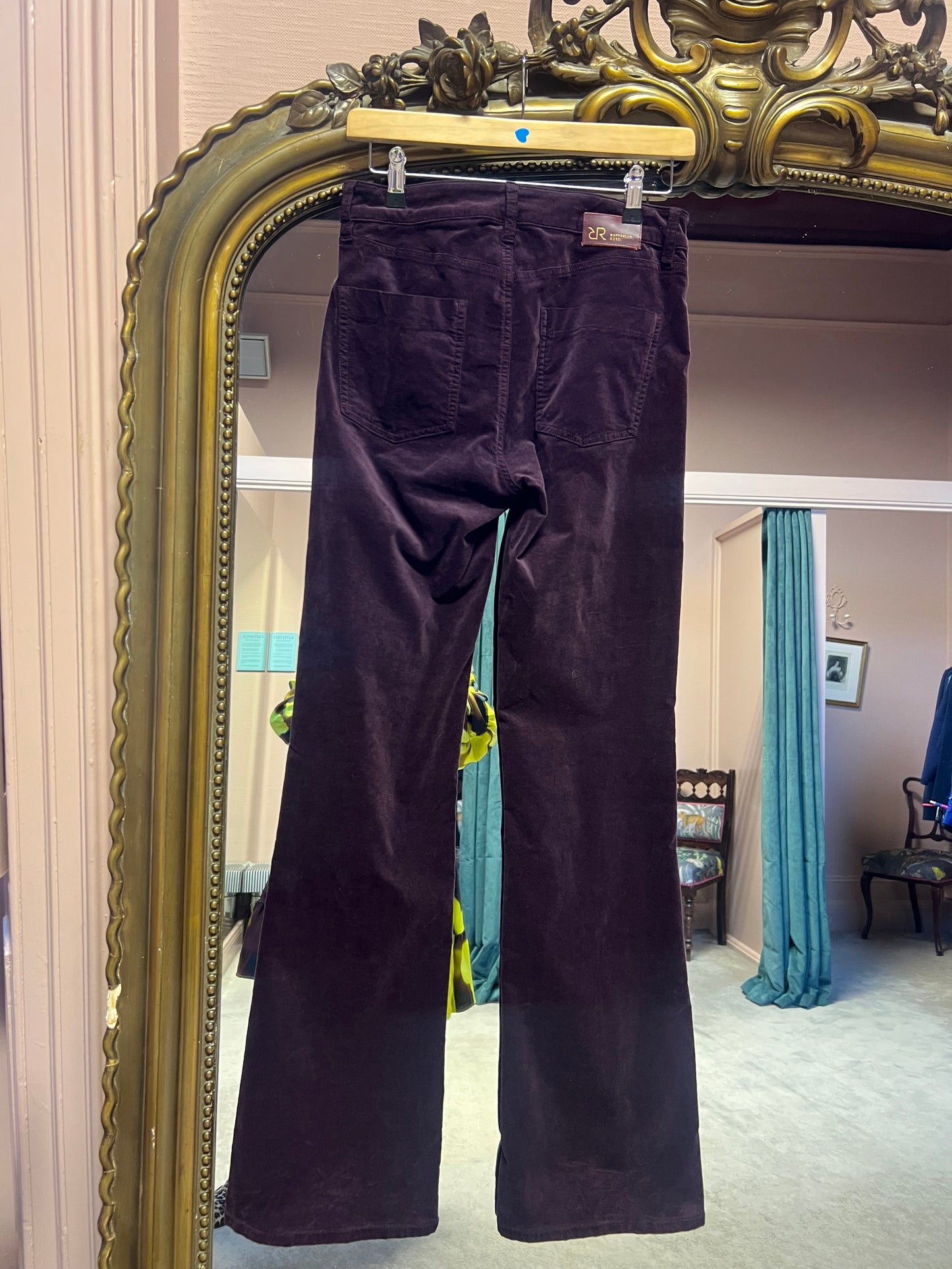 Vic Flared Velveteen Trousers in Barolo Burgundy