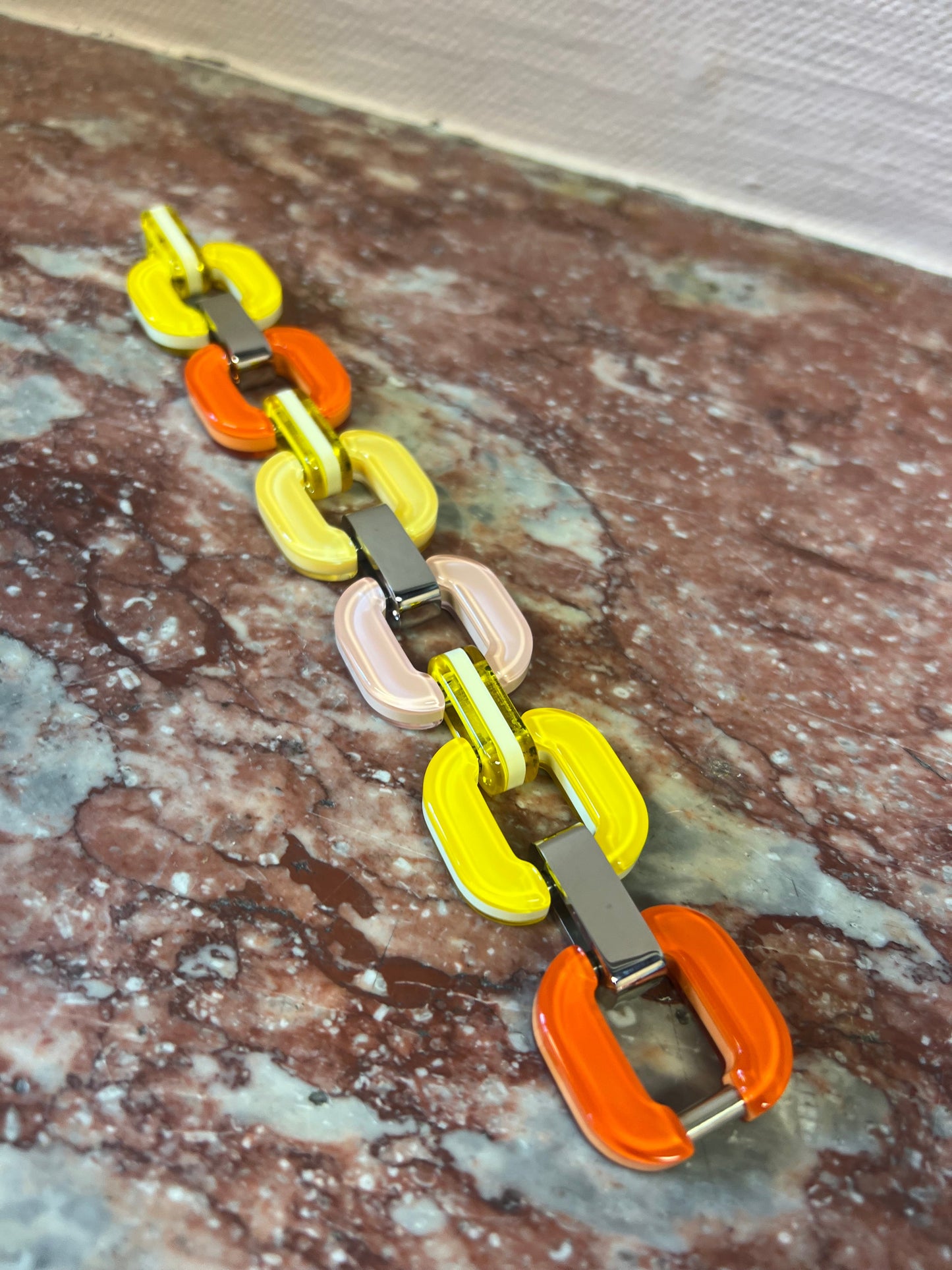 Yellow ,Orange and Pink Bracelet