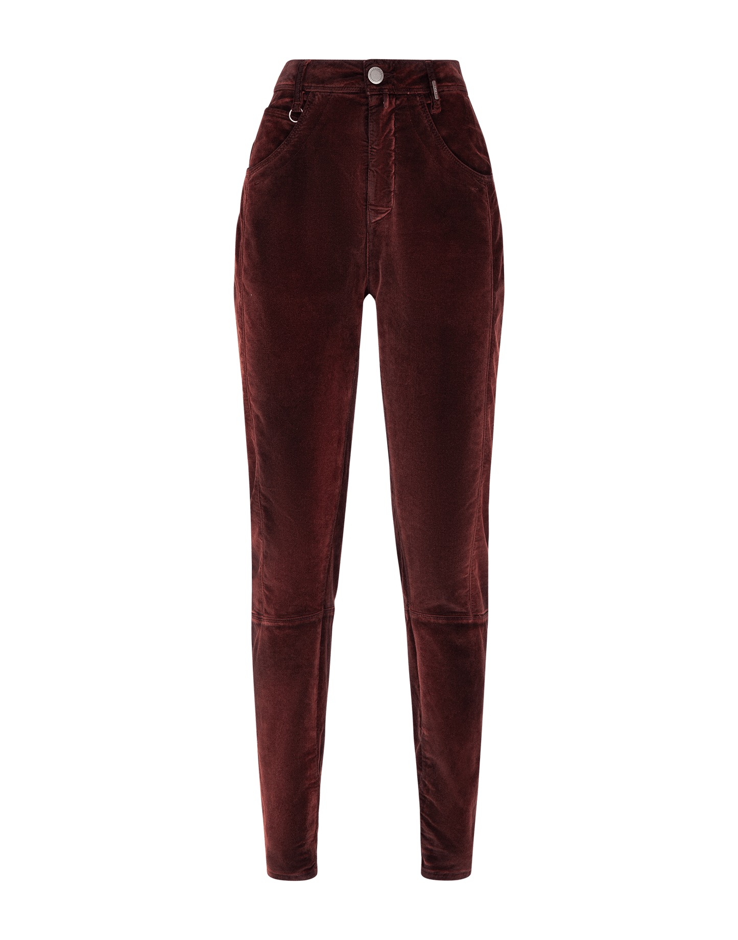 OVERTAKE A-gender Boy-Fit Pants in Burgundy Velour