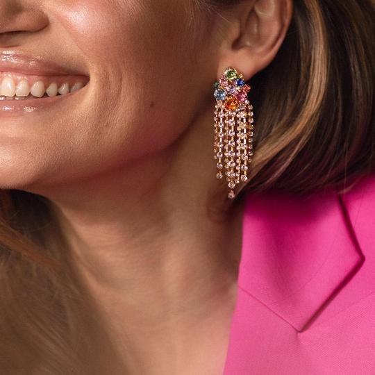 Elissa Earrings Gold Rainbow Combo