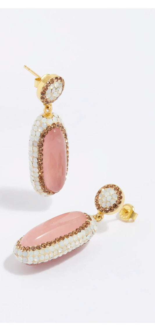 Rose Quartz Double Sided Earring